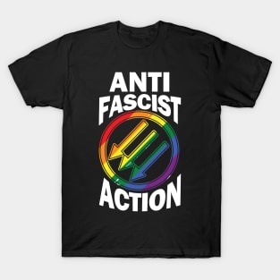 Pround LGBT Anti Fascist Action Gift Antifa Logo T-Shirt